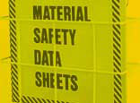 Yellow binder labeled Material Safety Data Sheets