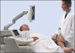 This monitor is independently adjustable from the console allowing it to be ideally positioned.