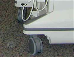 Wheels on ultrasound equipment