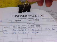 Figure 15: Confined space log