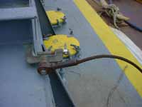 Figure 5: Barge grounding clamp and cable