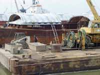 Figure 5: Barge with work barge along side