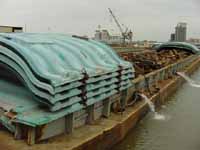 Figure 4: Barge covers stacked on barge