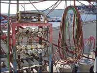 Fuel gas/oxygen hose coiled up properly.