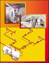 Schematic of low pressure CO2 fire extinguishing systems used on vessel.
