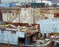 Figure 4: Permanent, properly guarded stairways to dry dock floor