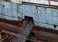 Figure 6: Temporary, properly guarded stairway used to access vessel from dry dock floor