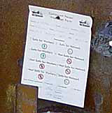Figure 10: Posted results of Shipyard Competent Person testing of space