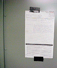 Figure 10: Marine Chemist certificate posted at entrance to space.