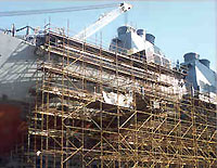 Figure 4: Properly erected and�guarded pole scaffolding