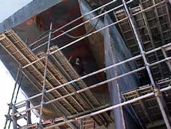 Figure 1: Scaffolding used to access rudder