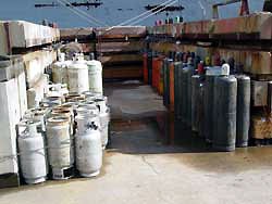 Figure 1: Fuel gas cylinders neatly organized