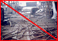 Figure 15: Improper practice - Tripping hazards due to poor housekeeping