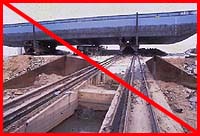 Figure  5: Improper practice - Barge on marine railway showing track and carriages which must be secured