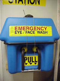 Figure 30: Emergency eye wash located near cleaning operations
