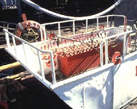 Figure 2: Stokes basket and other first aid supplies available for use in portable manbasket.