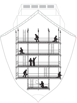diagram of hanging staging