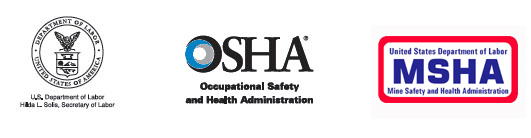 U.S. Department of Labor - Hilda L. Solis, Secretary of Labor - OSHA - Occupational Safety and Health Administration - Department of Health and Human Services - USA - MSHA - Mine Safety and Health Administration Logos