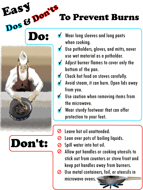 Easy Dos and Don'ts - To Prevent Burns