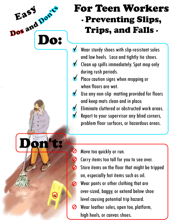 Easy Dos and Don'ts - Preventing Slips, Trips, and Falls