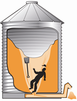 Grain silo engulfment