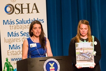 Family members share the loss of their loved ones at DOL's Workers' Memorial Day program