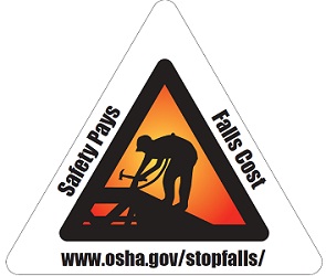 'Safety Pays. Falls Cost' sticker