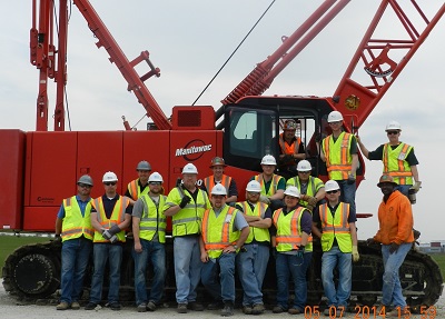 Region 5 OSHA inspectors receive crane operation training from International Union of Operating Engineers Local 150
