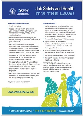 Job Safety and Health Its the Law Poster - PDF
