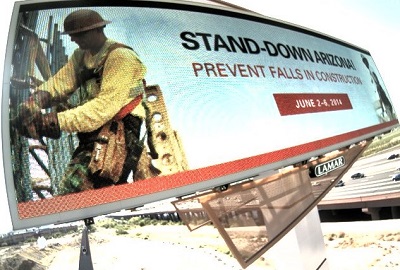 Safety Stand-Down for Fall prevention billboard