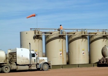 Tank gauging operation in Colorado.