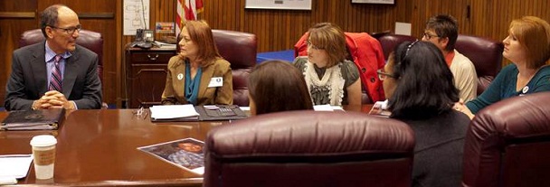 Secretary of Labor Thomas Perez meets with family members of workers killed on the job