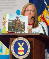 When you go home tonight and you pick up your cellphone and talk to your loved ones…remember my son. He gave up his life for you to have that enjoyment…to be able to tell your loved ones, your friends, goodnight and I love you  Kathy Pierce, whose 21-year-old son was killed in a fall from a communications tower.