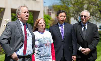 From left: OSHA Deputy Assistant Secretary Jordan Barab, Kathy Pierce, Deputy Labor Secretary Chris Lu and MSHA Assistant Secretary Joseph Main, honor America's fallen workers at an April 28 ceremony.