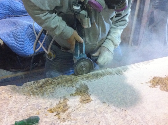 Cutting stone can generate dangerous crystalline silica dust 