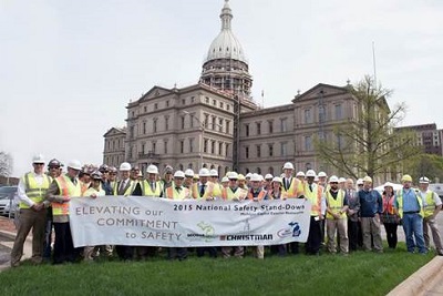 Stand-Down in Michigan As part of the stand-down, the Michigan Occupational Safety and Health Administration, the Christman Company, and Associated General Contractors of Michigan joined together to elevate their commitment to safety at the Michigan Capitol Building in Lansing. Roughly 50 people attended the stand-down, including the Christman Company construction crew working on the Michigan Capitol exterior restoration project