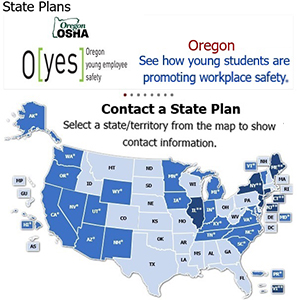 Screenshot of OSHA State Plans web page
