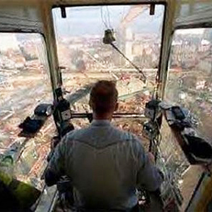 Photograph of a crane operator