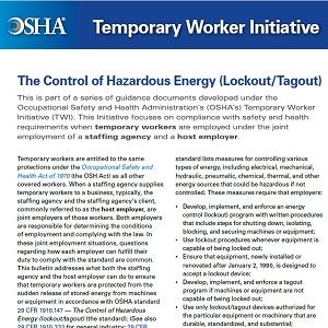 OSHA Temporary Worker Initiative publication screenshot