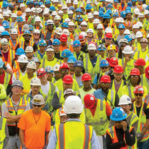 Photograph of construction workers