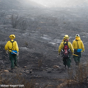 Photograph of firefighters | Michael Rieger/FEMA