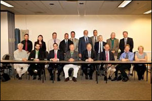 then-Deputy Assistant Secretary Jordan Barab with the Alliance Program Construction Roundtable meeting attendees, including John Mroszczyk, ASSE, at the Department of Labor on September 20, 2011.