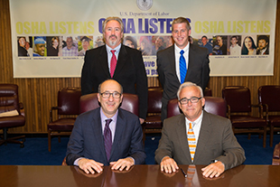 then-Assistant Secretary Dr. David Michaels, USDOL-OSHA with Lamar representatives at the alliance renewal ceremony on December 1, 2015.
