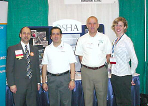 From left to right: Scott Berger, Director of CCPS, Winfred Marrero, Industrial Hygienist, Region IV, Tampa, Florida Area Office, USDOL-OSHA, Keith Piercy, Industrial Hygienist, Region IV, Tampa, Florida Area Office, USDOL-OSHA, and Karen Person, CCPS Project Engineer at the 21st Annual CCPS International Conference.
