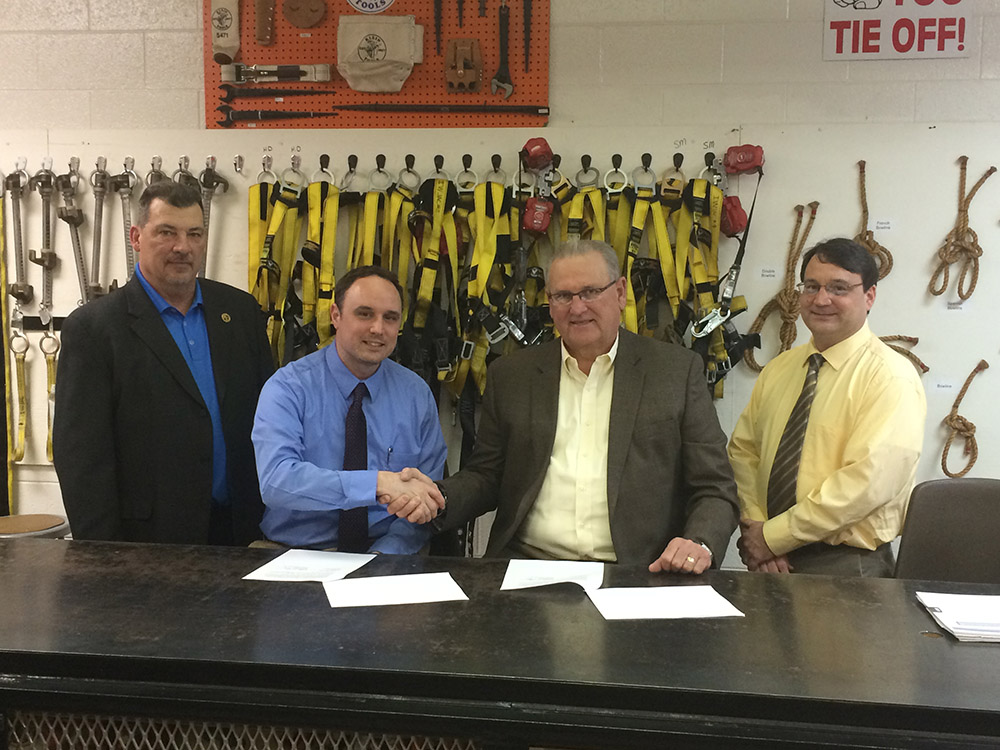 (L to R): Thomas Melcher, IWEA Local 3 Business Agent; Christopher Robinson, Area Director, OSHA Pittsburgh Area Office; William C. Ligetti, Jr., Executive Director, IWEA; Bob Carroll, Compliance Assistance Specialist, OSHA Pittsburgh Area Office.