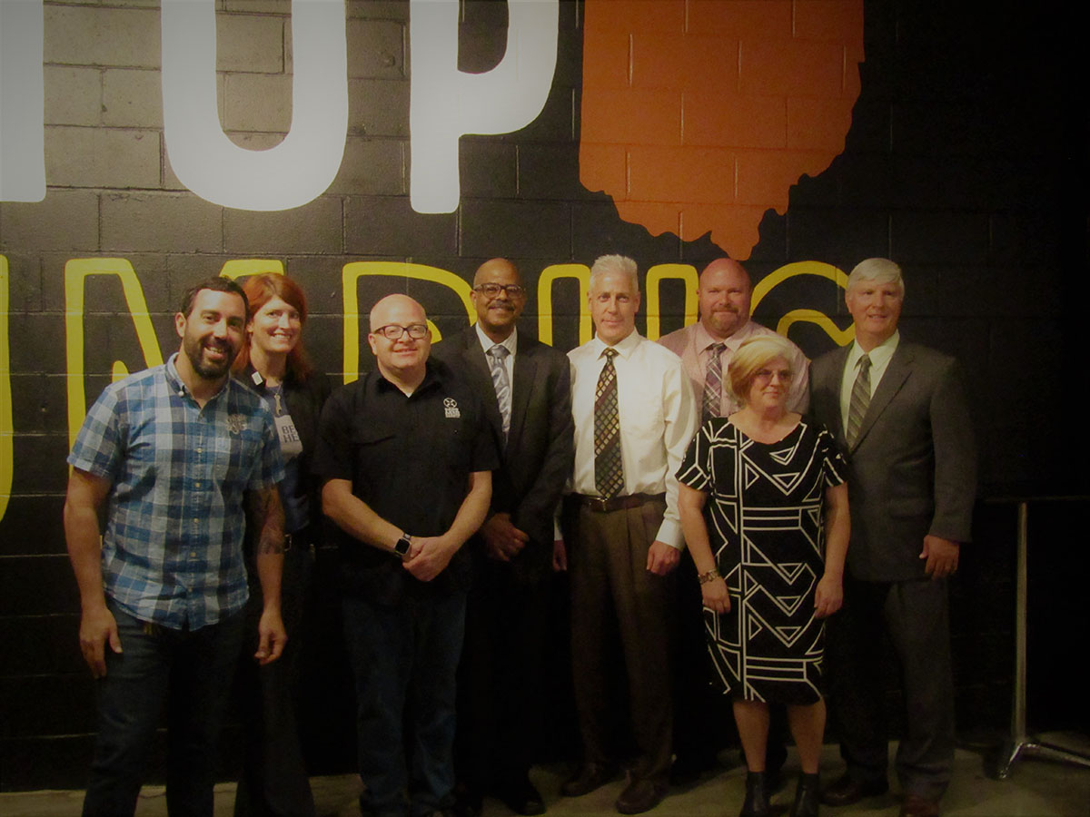 Representatives of the signatory organizations at the Ohio Craft Brewers Alliance agreement signing on October 1, 2018. From Left to right:  Collin Catore (President, Ohio Craft Brewers Association), Mary MacDonald (Executive Director, Ohio Craft Brewers Association), Larry Horwitz (Board Member, Brewer's Association, Master Brewers Association of the Americas- District Midwest), Larry M. Johnson (OSHA Columbus Area Office), Howard B. Eberts (OSHA Cleveland Area Office), Ken Montgomery (OSHA Cincinnati Area Office), Kim Nelson (OSHA Toledo Area Office), Bernard (Bernie) Silkowski (Ohio Bureau of Workers' Compensation).