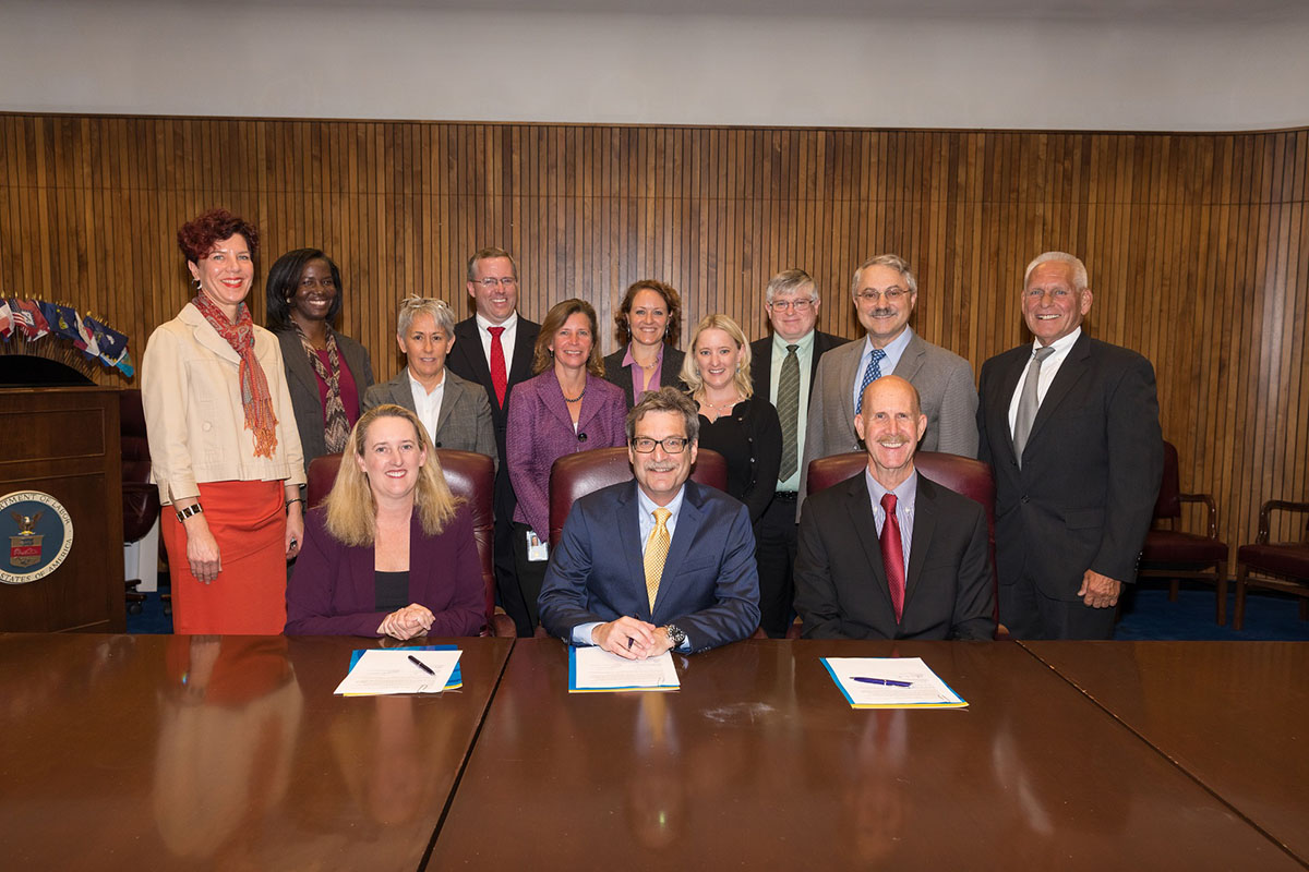 Alliance signatories with representatives of NIOSH and OSHA at the Alliance signing ceremony on October 5, 2017