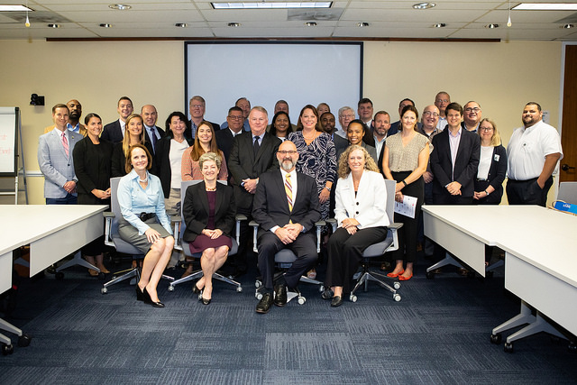 Acting Deputy Assistant Secretary, Galen Blanton, USDOL-OSHA, (Seated Row, Third from the Left), and members of the OSHA Alliance Program Construction Roundtable on September 20, 2018.