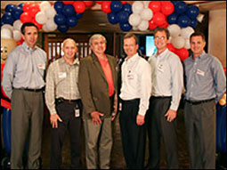 The partnership signing ceremony held at the Victoria, Texas, U.S. site. Shown from left to right are: Bob Francois, President, Specialty Materials; Walter Tyler, Global EHS Director; Don Shalhoub, then Deputy Assistant Secretary, OSHA; Jeff Gentry, INVISTA Chairman and CEO; Warren Primeaux, President, INVISTA Intermediates; and David Dotson, Senior Vice President, Upstream Operations.
