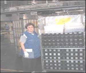 After - Containers filled to &frac34; full reduces lifting above head height